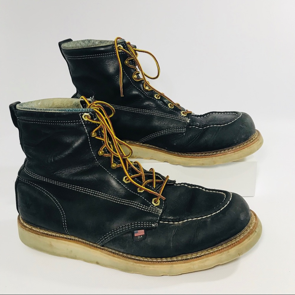 🌹Thorogood Navy Heritage Boots 13 EE Wide - Picture 1 of 8
